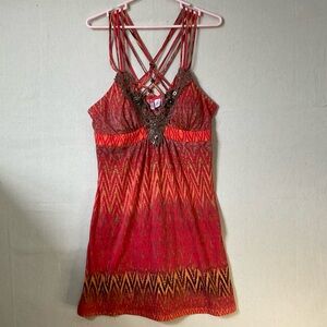 NWT—— 6° beaded tribal BOHO BEADED -dress XL BRAND NEW WITH TAGS